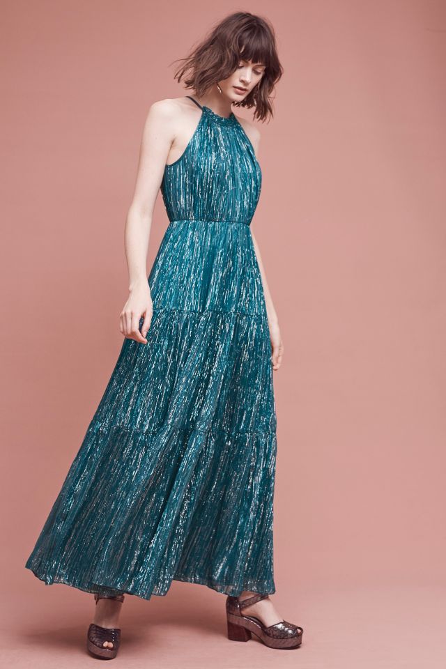 Anthropologie teal outlet dress