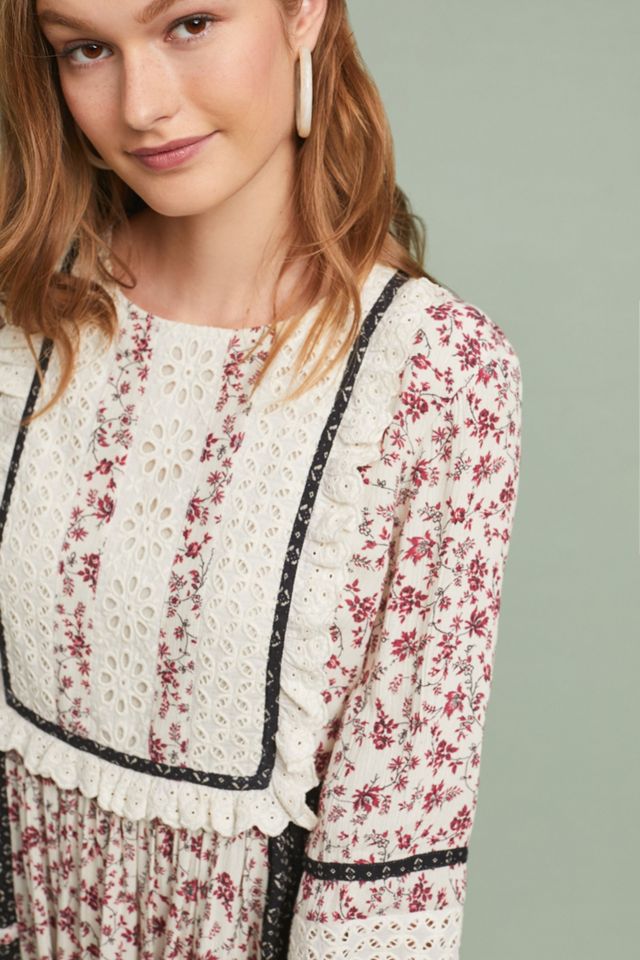 Patchwork Eyelet Tunic Dress #1