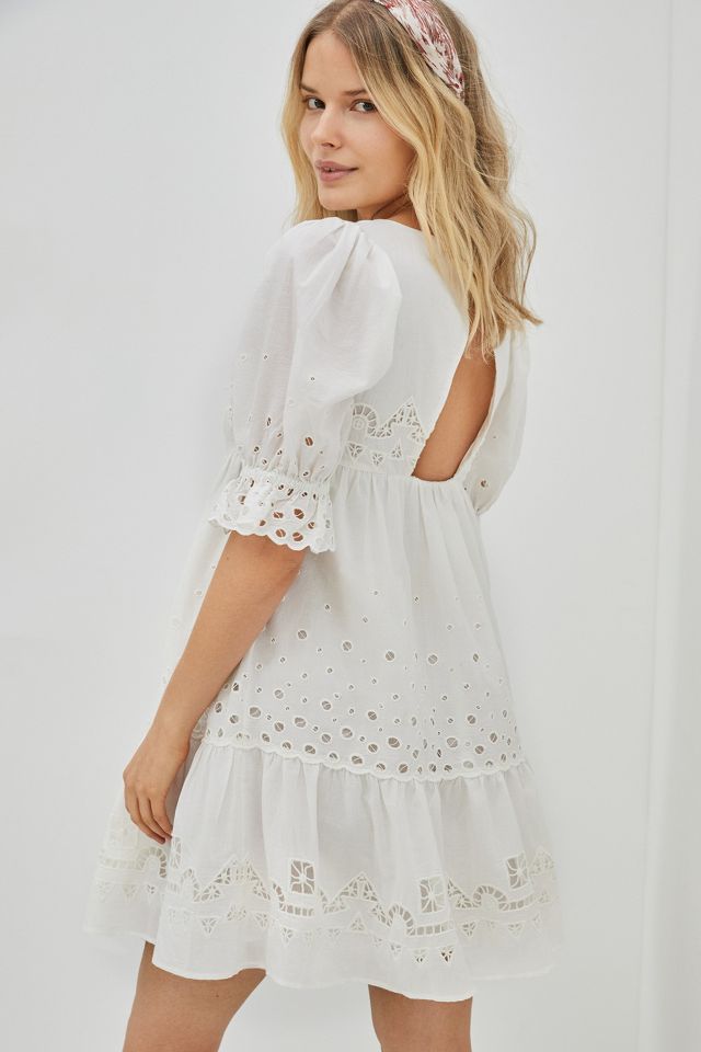 Anthropologie white shop eyelet dress