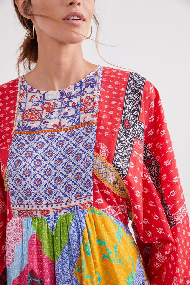 Let Me Be Patchwork Tiered Mini Dress #2