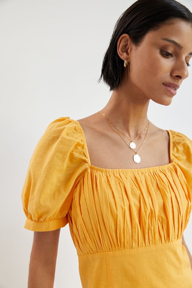 Gathered Puff-Sleeve Mini Dress #2