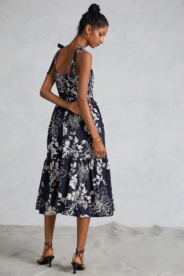Flounced Floral Midi Dress #2