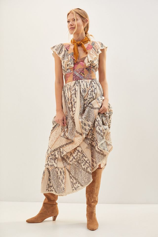 Let Me Be Quilted Ruffle Patchwork Maxi Dress #2