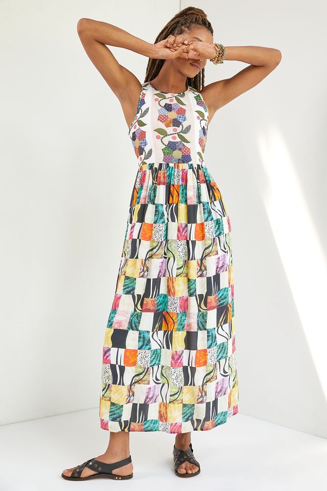 Let Me Be Quilted Patchwork Maxi Dress