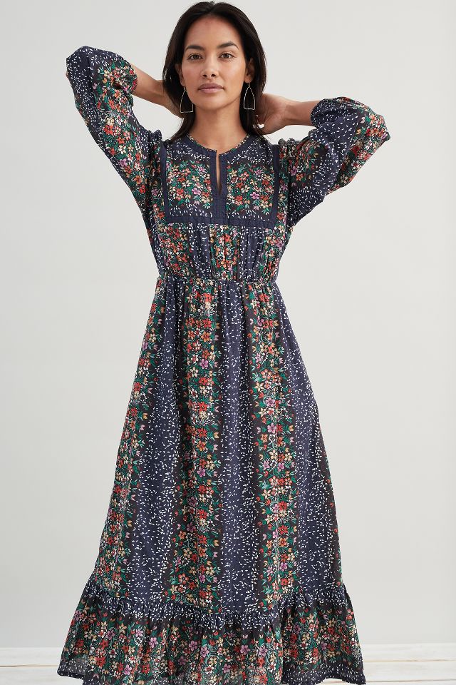 Printed Long Sleeve Midi Dress | Anthropologie UK