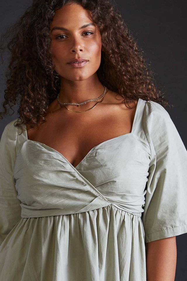 ruched babydoll dress