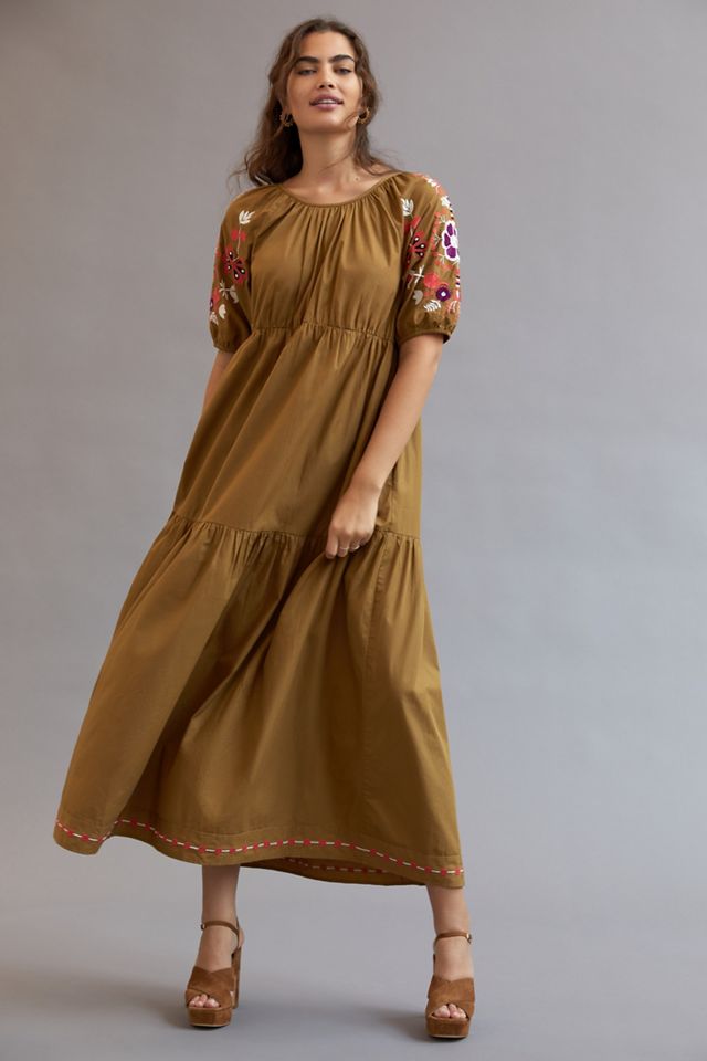 Let Me Be Embroidered Maxi Dress | Anthropologie