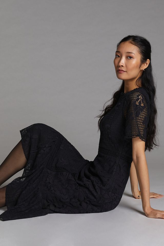 chinese dress ladies Anthropologie x In Earnest Byron Lars Lacy Midi Dress Size 10 NEW – Finds  For You