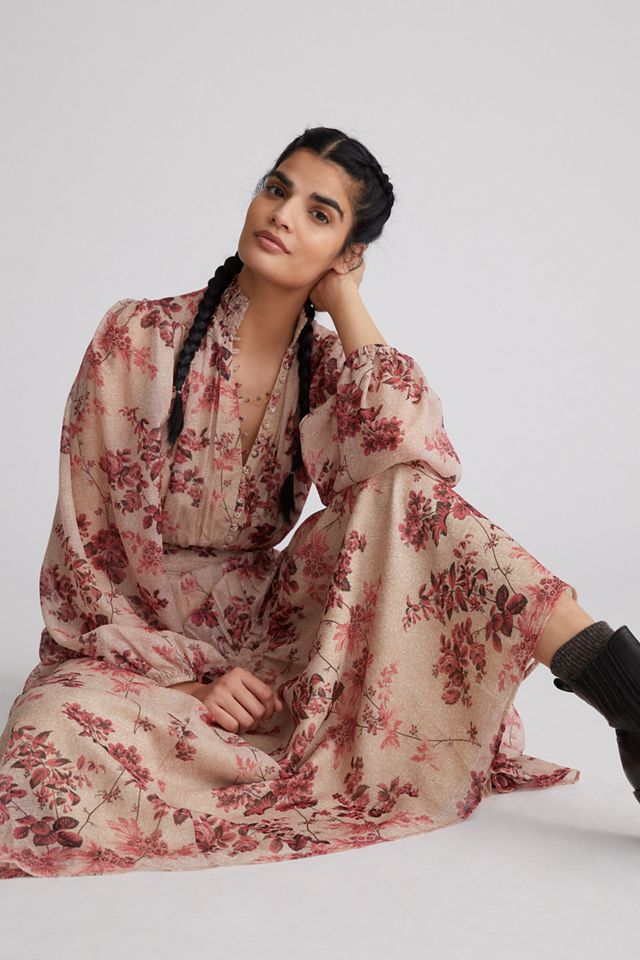 【美品】6枚セット Anthropologie Fleur De Lys The Somerset Maxi Dress: Long-Sleeve Chiffon Edition