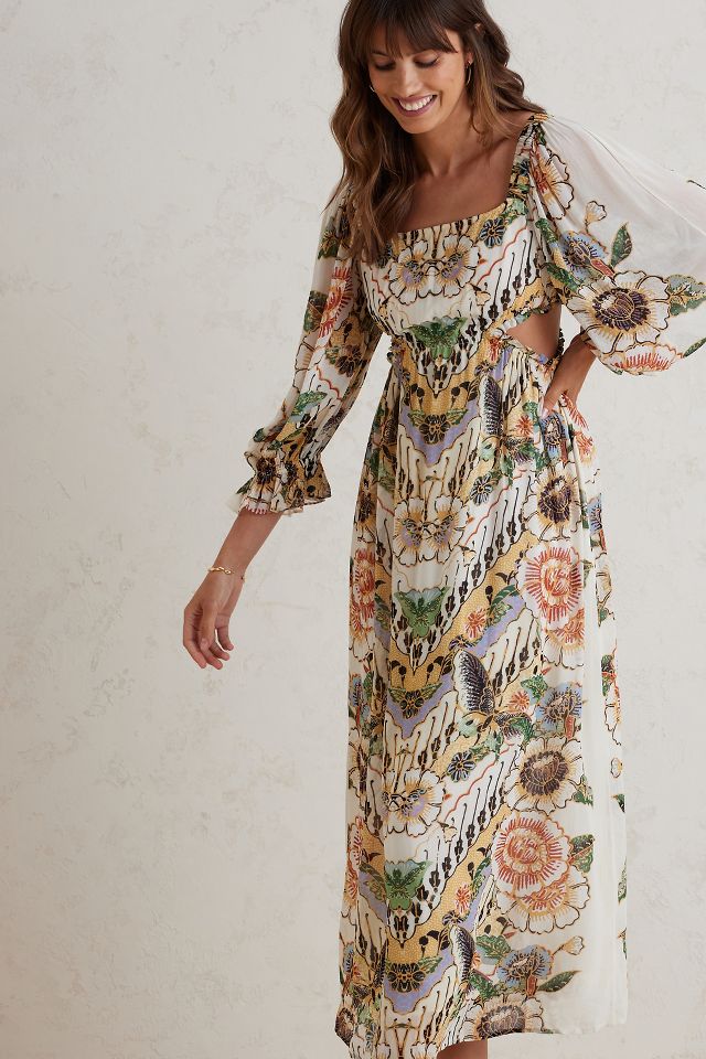 Printed Cut Out Maxi Dress | Anthropologie UK