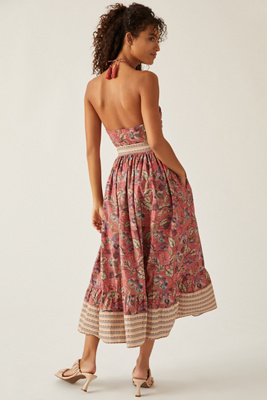 bohemian halter maxi dress