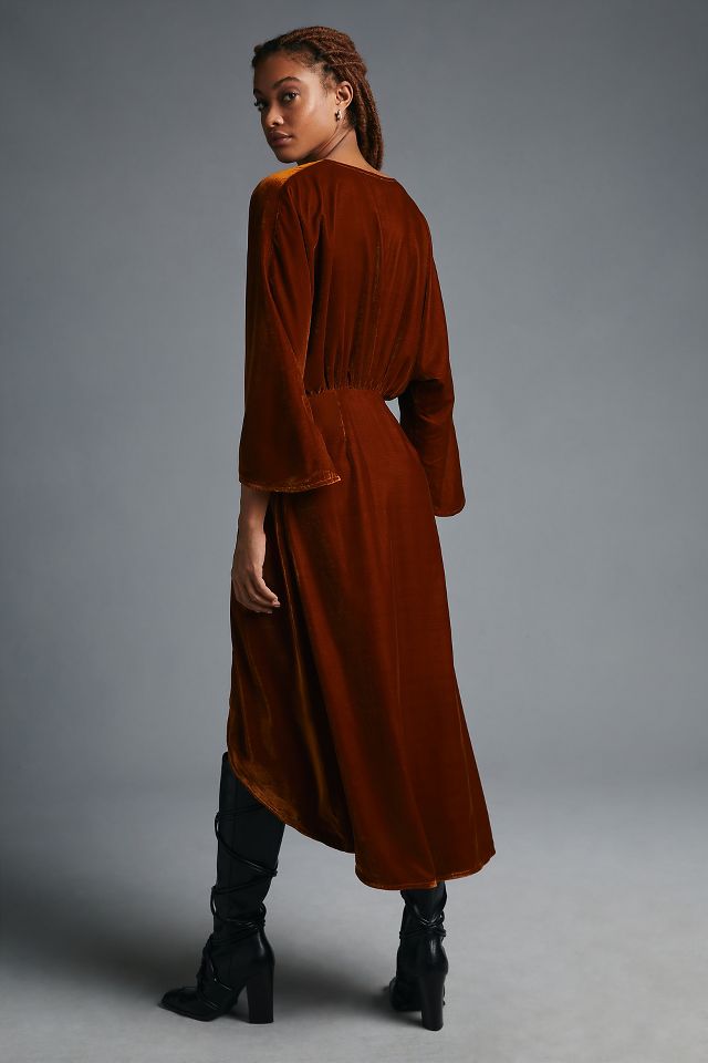 Let Me Be Asymmetrical Velvet Dress Anthropologie