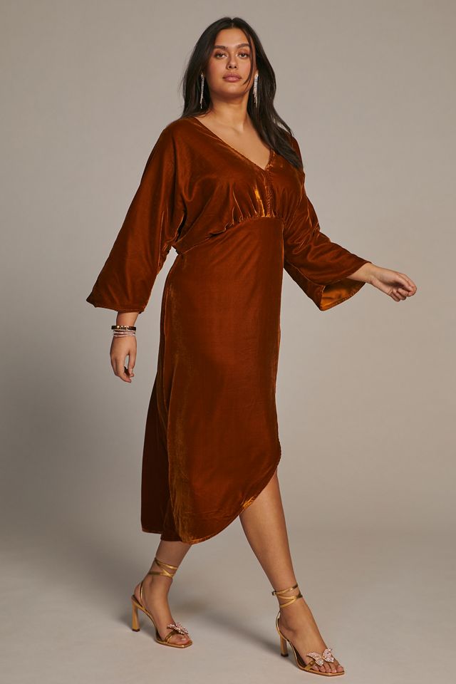 Let Me Be Asymmetrical Velvet Dress | Anthropologie