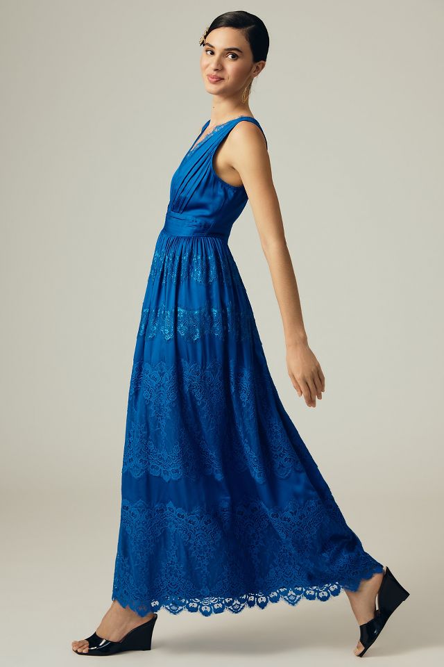 Anthropologie blue hotsell lace dress