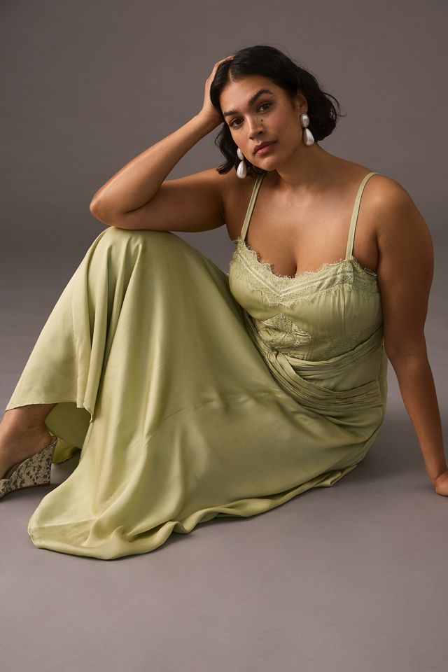 let me be a line pleated dress Pleated A-Line Maxi Dress