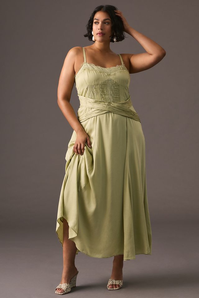 let me be a-line pleated dress Rayne Satin Pleated Dress main image 1