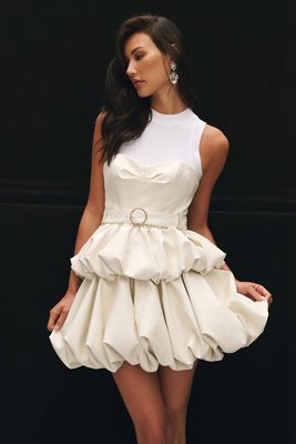 let me be beaded mini dress Made for dancing, twirling, and owning the night  The IZABEL beaded  fringe mini is bringing the party! Perfect for your bachelorette or as a  second dress. Leah wears the XXS in 55cm length (shes