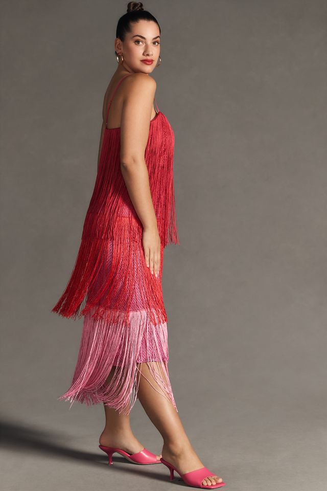 Let Me Be Tiered Fringe Ombre Dress #4