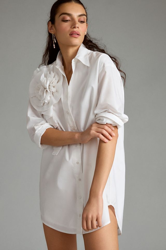 Forever That Girl Floral Appliqué Shirt Dress #5