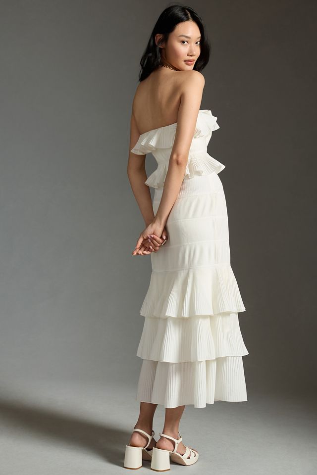 Let Me Be Strapless Tiered Ruffled Dress #1