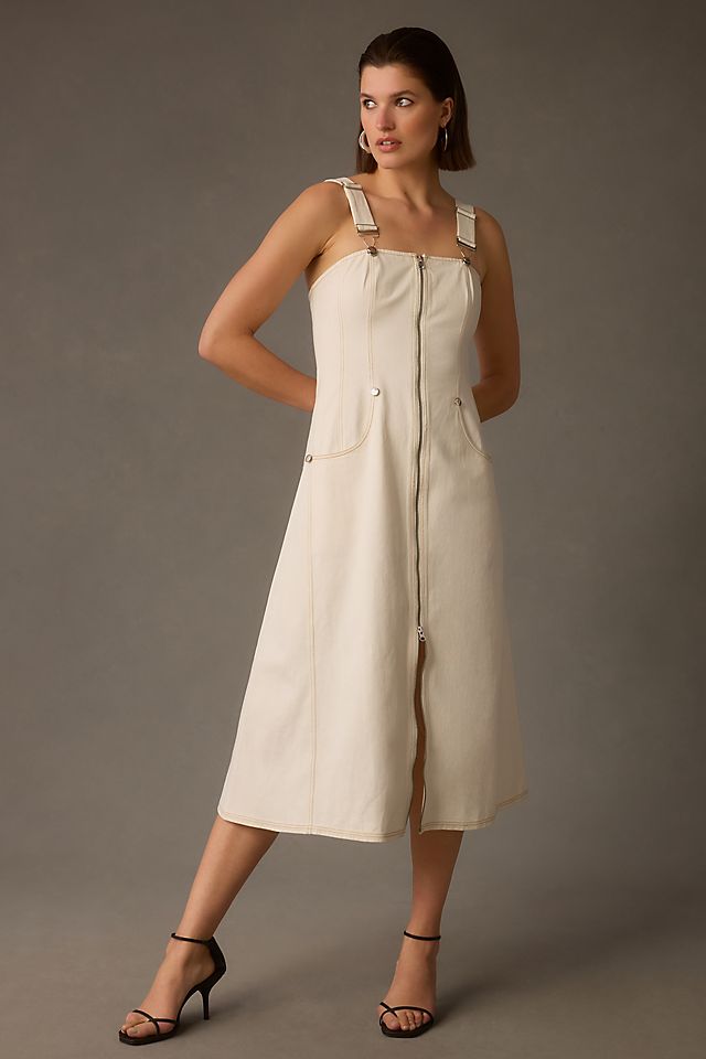 cream overall dress Women's Lilybeth Jumpsuit in Size XS Not lined Material composition H&M Overalls Dress Cream criss