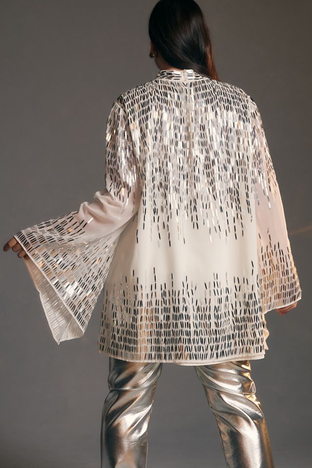 Let Me Be Long-Sleeve Shine Tunic Mini Dress #5