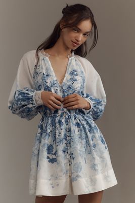 Let Me Be V-Ausschnitt A-Linie Mini-Kleid