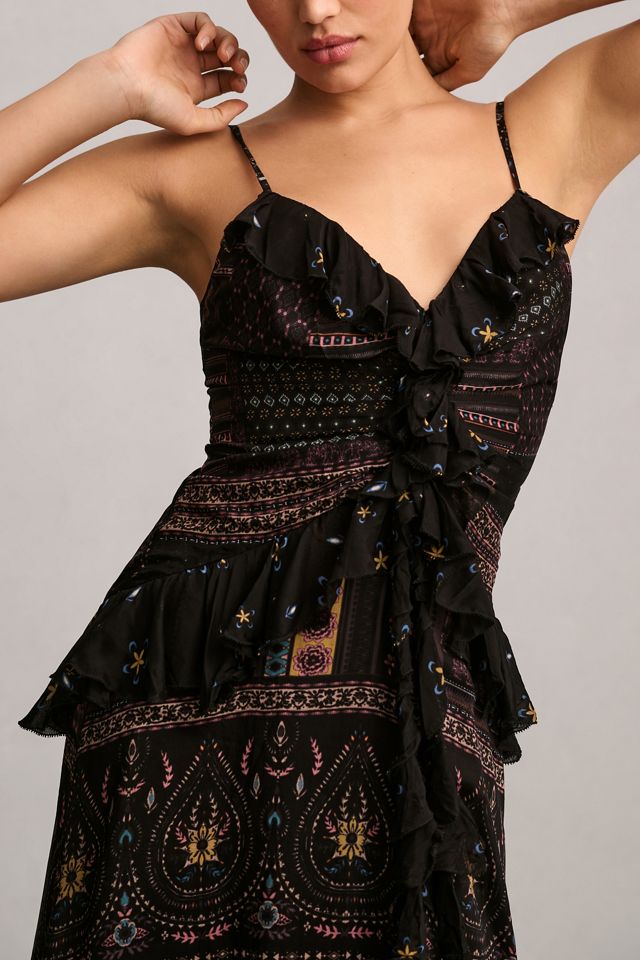 Let Me Be Sheer Printed V-Neck Midi Dress #1