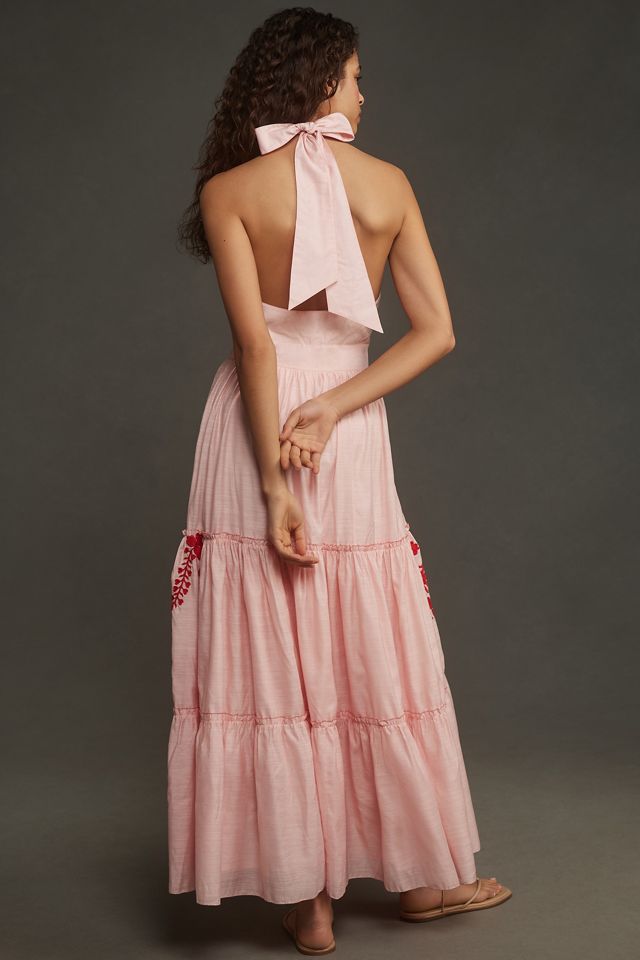 Let It Ride Halter Maxi Dress Burnt Umber