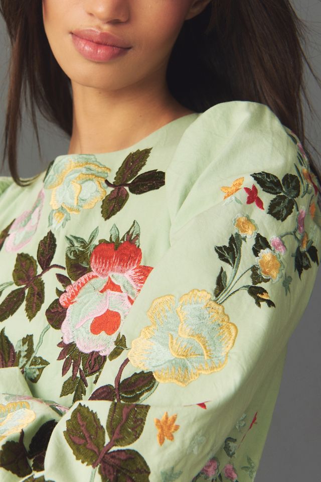 Let Me Be Long-Sleeve Embroidered Mini Dress #3