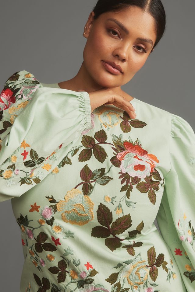 Let Me Be Long-Sleeve Embroidered Mini Dress #5