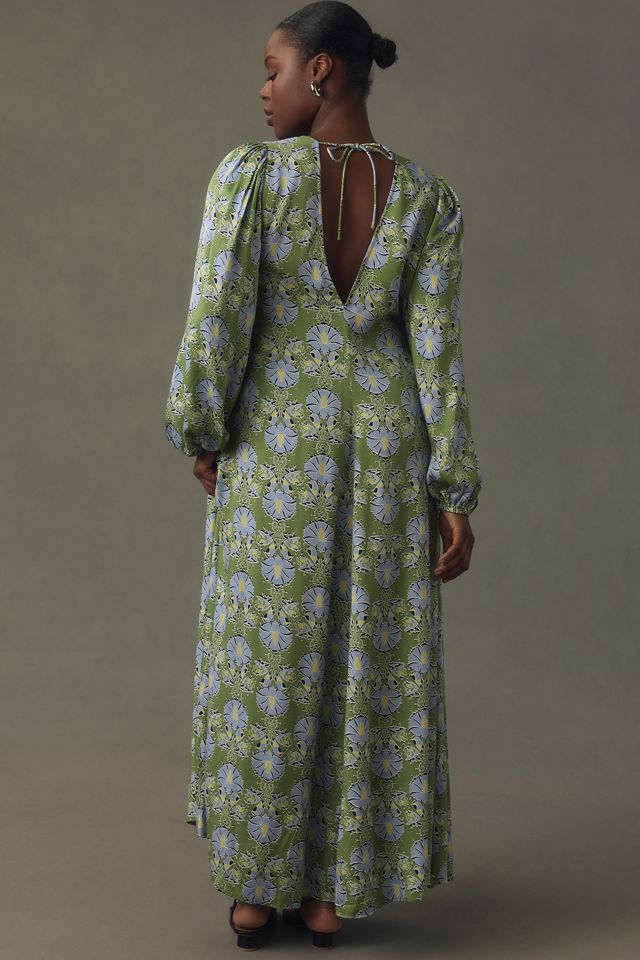 Let Me Be Long-Sleeve V-Neck Cutout Floral Maxi Dress #4