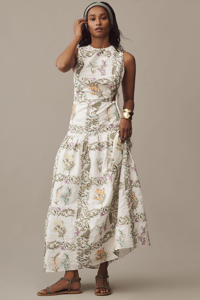 Forever That Girl Drop Waist Floral Cutout Maxi Dress Anthropologie