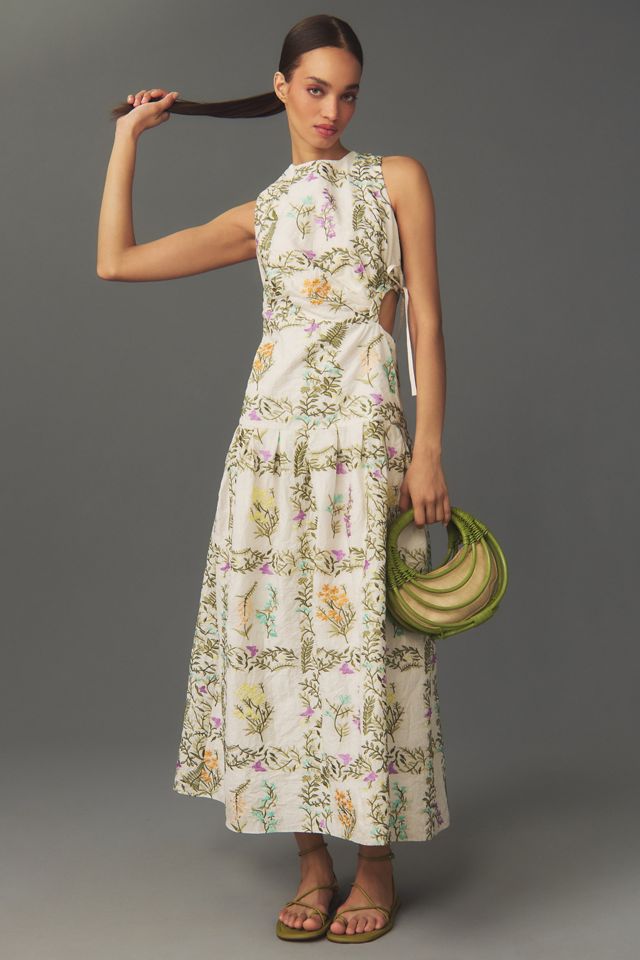 Forever That Girl Drop-Waist Floral Cutout Maxi Dress | Anthropologie