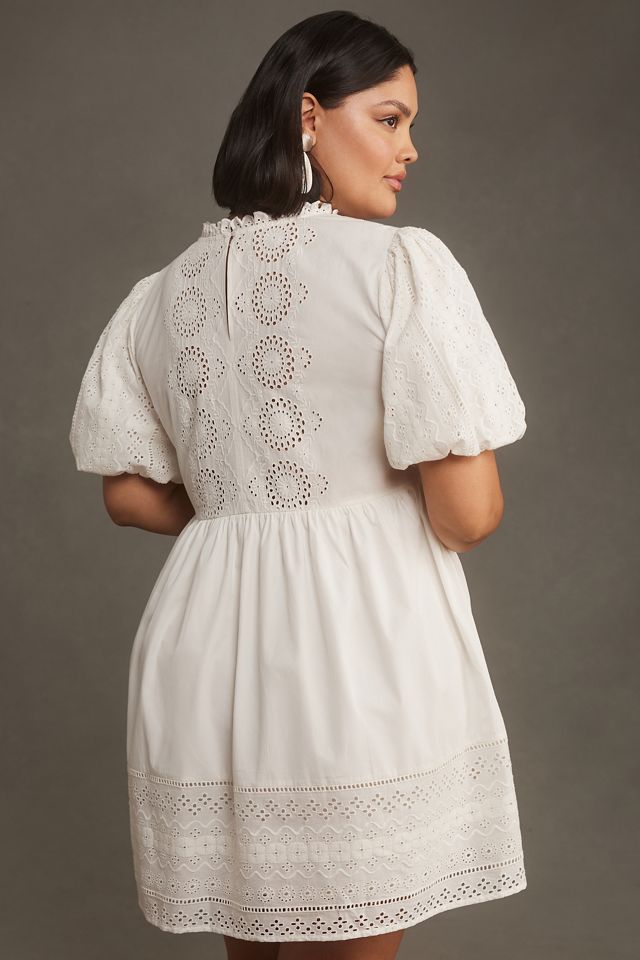Forever That Girl Puff-Sleeve Lace Babydoll Mini Dress #6