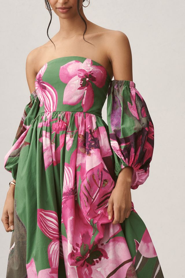Let Me Be Long-Sleeve Printed Midi Dress #2