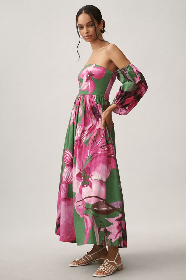 Let Me Be Long-Sleeve Printed Midi Dress #3