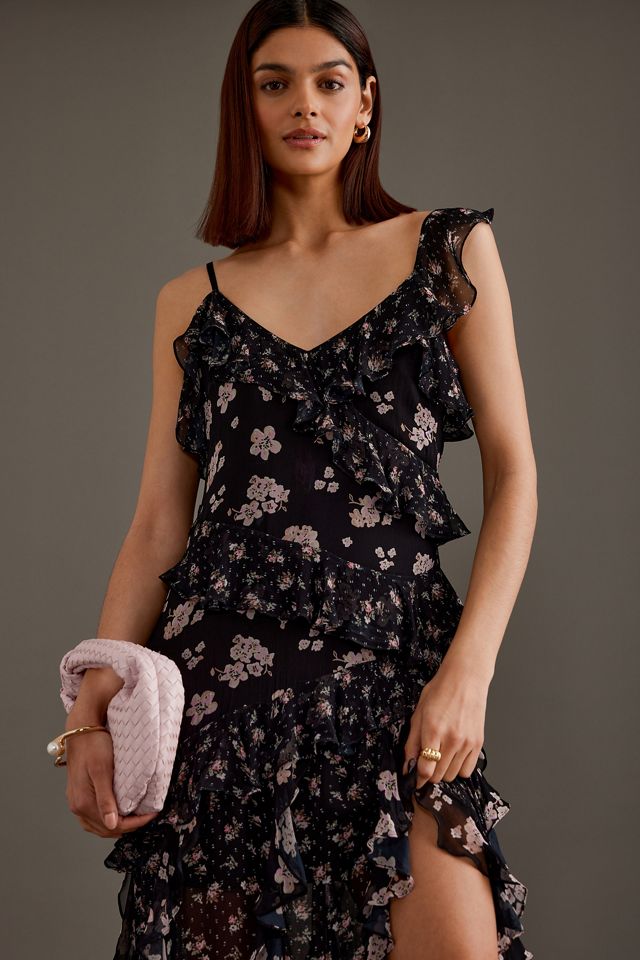 Vestido Maxi con Volantes y Estampado Floral Mixto #1