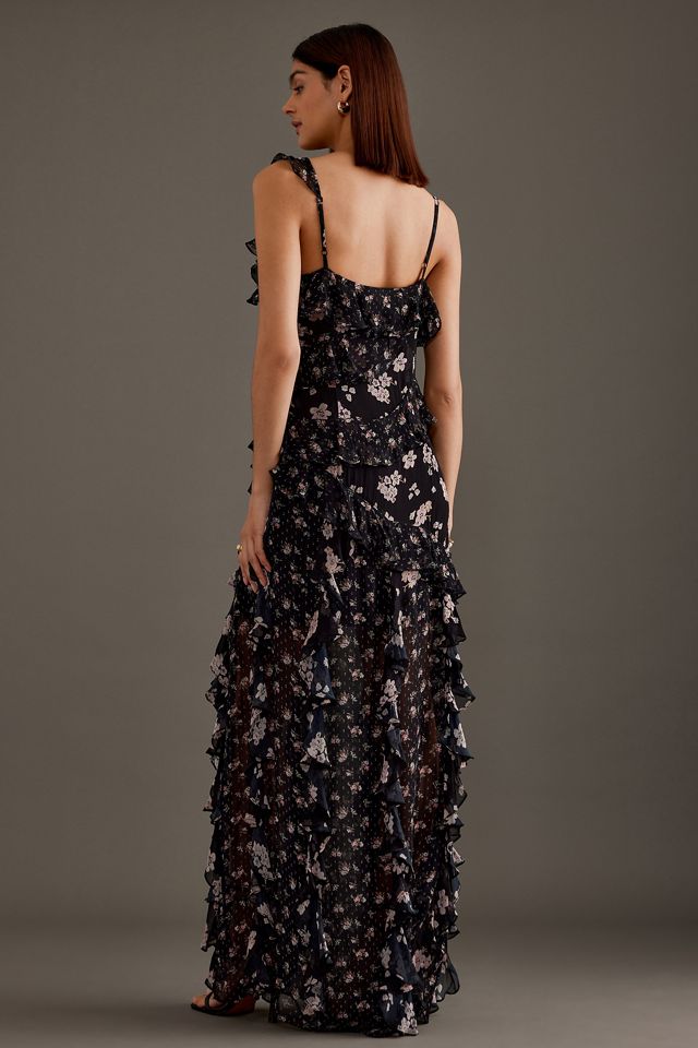 Vestido Maxi con Volantes y Estampado Floral Mixto #5