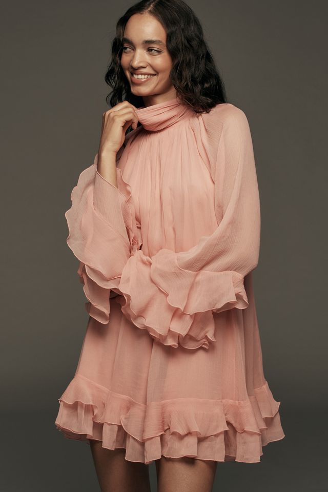 Let Me Be Long-Sleeve Ruffle Mini Dress #1