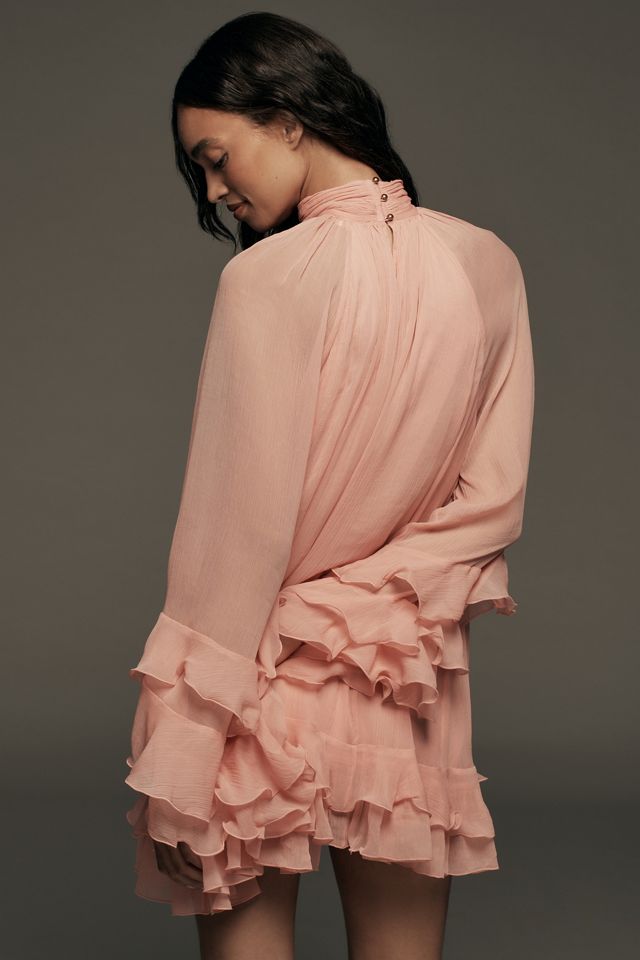 Let Me Be Long-Sleeve Ruffle Mini Dress #2