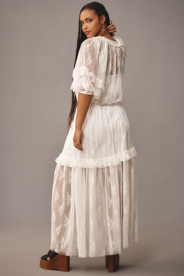 Let Me Be Short-Sleeve Ruffle Maxi Dress #6