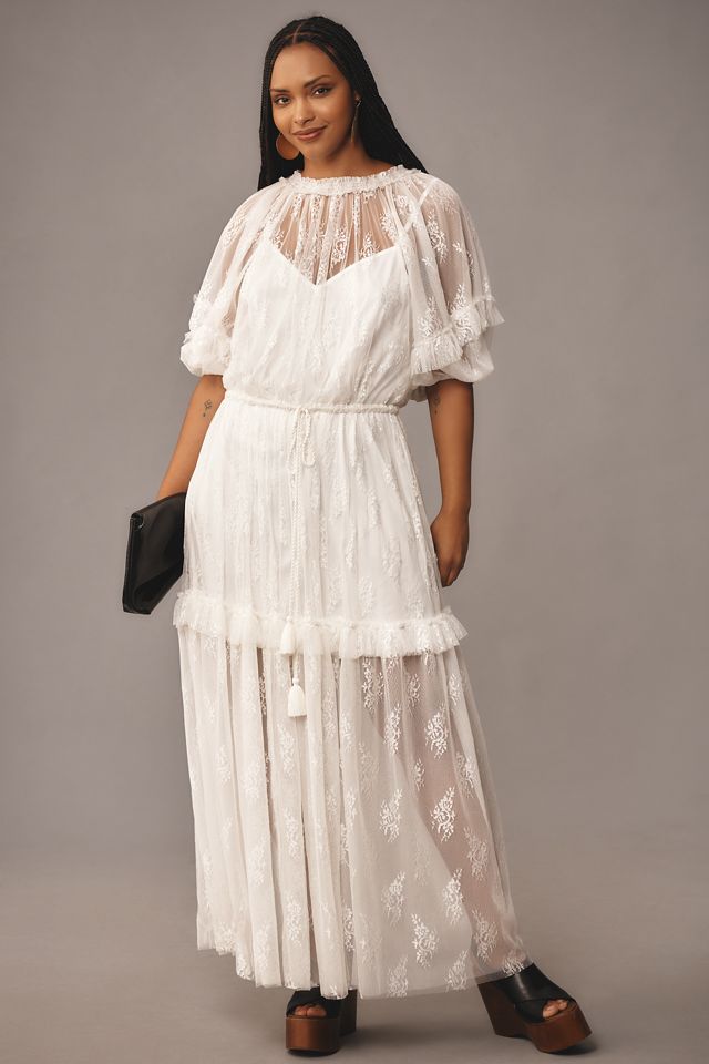Let Me Be Short-Sleeve Ruffle Maxi Dress #4