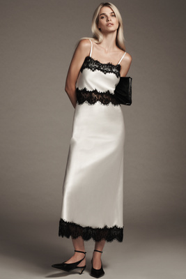 Let Me Be Polina Strapless Lace-Trim Midi Dress