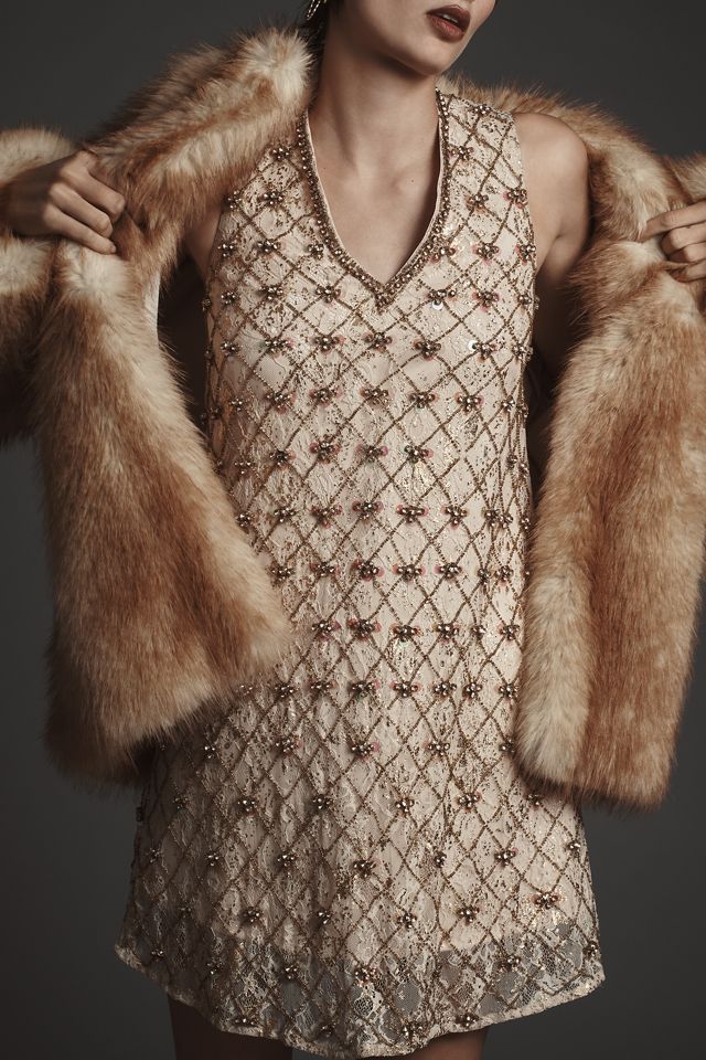 Let Me Be Crystal-Embellished Mini Shift Dress #3