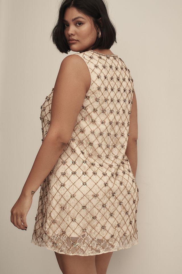 Let Me Be Crystal-Embellished Mini Shift Dress #5