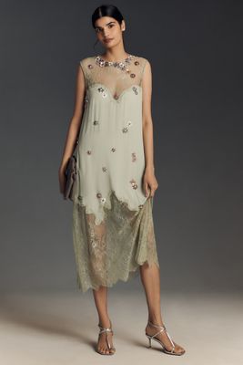 Forever That Girl Blumenapplikation Ärmelloses Midi-Kleid