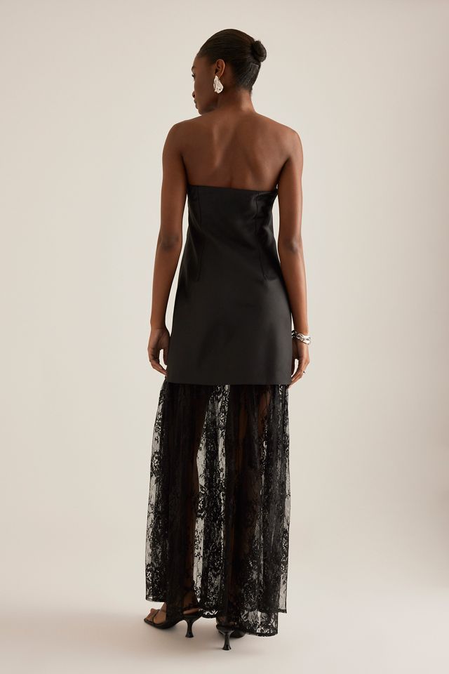 By Anthropologie Spitze Twofer Trägerloses Maxikleid #3