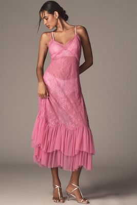 Let Me Be Sheer Lace Midi Dress