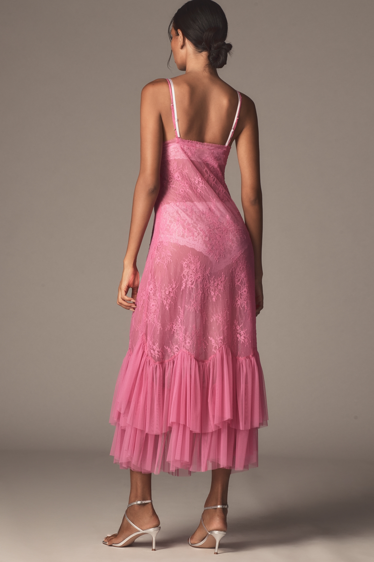 Let Me Be Sheer Lace Midi Dress